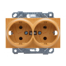 Розетка 2-ая (скрытая,с/з, керамика) дуб, RITA, MUTLUSAN