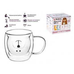 Кружка стеклянная с двойными стенками, 250 мл, серия Bear, PERFECTO LINEA
