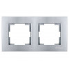 Рамка 2-ая горизонтальная серебро, RITA, MUTLUSAN