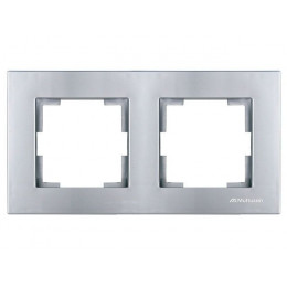 Рамка 2-ая горизонтальная серебро, RITA, MUTLUSAN