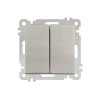 Выключатель 2-клав. (скр, б/рамки, пруж. заж) титан, CANDELA (DARIA), MUTLUSAN