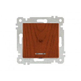 Выключатель 1-клав. (с подсветкой, скрытый, без рамки, винт. зажим) вишня, RITA, MUTLUSAN