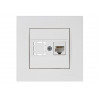 Розетка компьютерная 1xRJ45 (Cat6, скрытая) белая, RITA, MUTLUSAN
