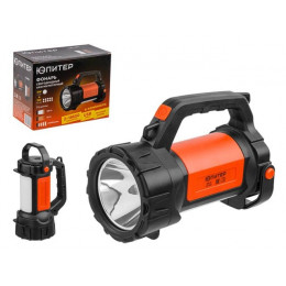 Фонарь светодиодный аккум. 3Вт+3Вт (оранж.) ЮПИТЕР