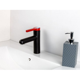Смеситель для умывальника (Lt) D35, серия Rose черный + красный, a-five