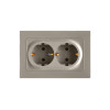 Розетка 2-ая (скрытая, с/з,) песочная, Astrum, BYLECTRICA