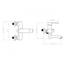Смеситель для ванны D35-A, серия 270 черный, ECONOCE