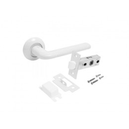 Комплект ручка и защелка АЛЛЮР АРТ "ПОЛО" W+L45-8 W (15110/S45) матовый белый