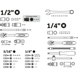 Набор головок и ключей 82пр. 1/4",1/2" PRO STARTUL LE MANS (PRO-082L)