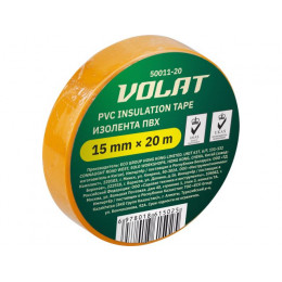 Изолента ПВХ 15ммх20м желтая ВОЛАТ