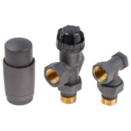 Комплект кранов осевой 1/2" для радиатора Серый, AV Engineering (инд. упак.)