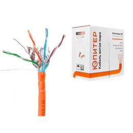 Кабель витая пара F/UTP Cat5E 4х2х24AWG (0.51мм) 305м, CCA, внутр. (ПВХ) Юпитер