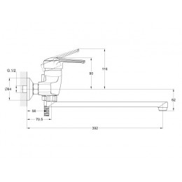 Смеситель для ванны D40-A, серия 630 ECONOCE