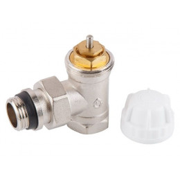 Кран вентильный угловой 1/2" вн.-нар. для радиатора под термоголову, AV Engineering