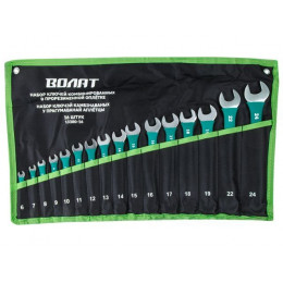 Набор ключей комбинир. 6-24мм 16шт в прорезиненной оплетке ВОЛАТ