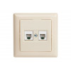 Розетка телефонная 2хRJ12 (скрытая) кремовая, DARIA, MUTLUSAN