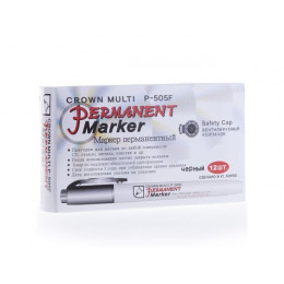 Маркер перманентный Crown "Multi Marker Super Slim" черный, пулевидный