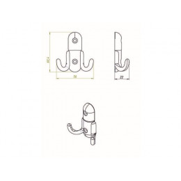 Крючок-вешалка №8 пол. бронза STARFIX