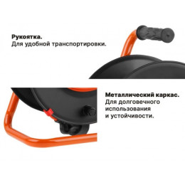 Удлинитель на катушке 10м (1 роз., 2,2кВт, б/з, ПВС 2х1,0) Юпитер