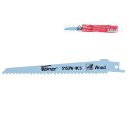 Пилка сабельная по дереву S152W (1 шт.) WORTEX высокоуглеродистая сталь HCS, 150 мм длина