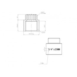Удлинитель 3/4" вн.-нар. х 25 мм усиленный ХРОМ, AV Engineering (инд. упак.)