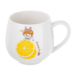 Кружка керамическая, 350 мл, Sweet fruits, лимон, PERFECTO LINEA