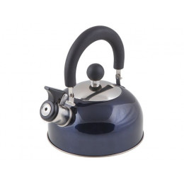 Чайник со свистком, нержавеющая сталь, 1.5 л, серия Holiday, синий металлик, PERFECTO LINEA