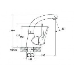 Смеситель для умывальника D35-A, серия 440 ECONOCE