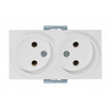 Розетка 2-ая (скрытая, б/з) белая, RITA, MUTLUSAN