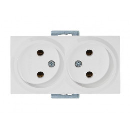 Розетка 2-ая (скрытая, б/з) белая, RITA, MUTLUSAN