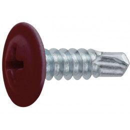 Саморез 4.2х16 мм с прессшайбой, цинк, со сверлом, RAL 3011 (500 шт в карт. уп.) STARFIX