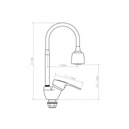 Смеситель для кухни D35-A, серия 290 белый, ECONOCE