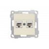 Розетка компьютерная 2xRJ45 (Cat6, скрытая, без рамки) кремовая, RITA, MUTLUSAN