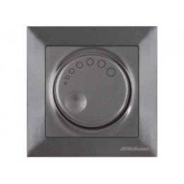 Выключатель поворотный (диммер) (скрытый, винт. зажим, 1000Вт) дымчатый, DARIA, MUTLUSAN