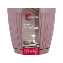 Горшок для цветов с прикорневым поливом, 1,8 л., Barcelona, морозная слива, InGreen