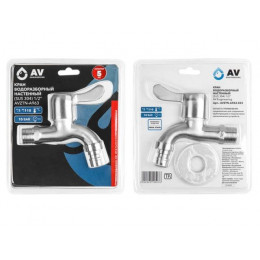 Кран водоразборный 1/2" нар. настенный (SUS 304), AV Engineering