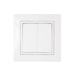 Выключатель 2 клав. (cкрытый, 10А, брызг. защ.) белый,Уют, Bylectrica