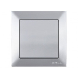 Выключатель 1-клав. двухполюсный (скрытый, пруж. зажим) серебро, DARIA, MUTLUSAN