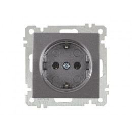 Розетка 1-ая (скр, б/рамки, с/з) дымчатая, CANDELA (DARIA), MUTLUSAN