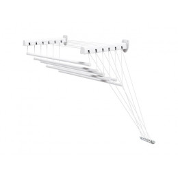 Сушилка для белья стеновая стальная 1,6 м, 6 стержней, белая, PERFECTO LINEA