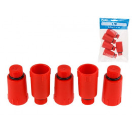 Заглушка ПП 1/2" нар. красная, AV Engineering (5 шт. инд. упак.)