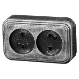 Розетка 2-ая (открытая, б/з) серебро, Стандарт, Юпитер