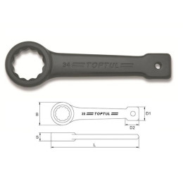 Ключ ударно-силовой накидной упорный 41мм TOPTUL