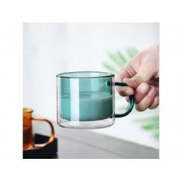 Кружка стеклянная с двойными стенками, 280 мл, море, серия ENCANTO, PERFECTO LINEA
