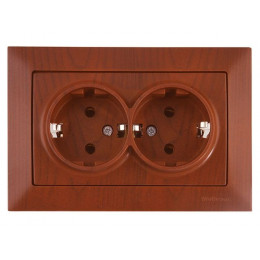 Розетка 2-ая (скрытая,с/з, керамика) вишня, DARIA, MUTLUSAN