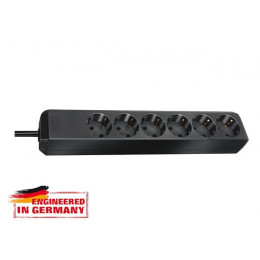 Удлинитель 1.5м (6 роз., 3.3кВт, с/з, ПВС) черный Brennenstuhl Eco-Line