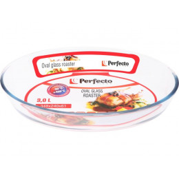 Форма из жаропрочного стекла, 3.0 л, овальная, 348х240х64 мм, PERFECTO LINEA