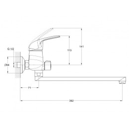 Смеситель для ванны D40-A, серия 360 ECONOCE
