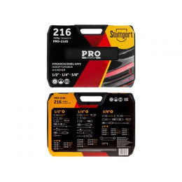 Набор головок и ключей 216пр. 1/4",3/8",1/2" PRO STARTUL STUTTGART (PRO-216S)