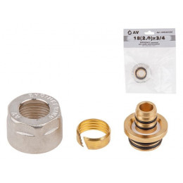 Евроконус (адаптер) 18(2.0) х 3/4" вн. для труб PEX, AV Engineering (инд. упак.)